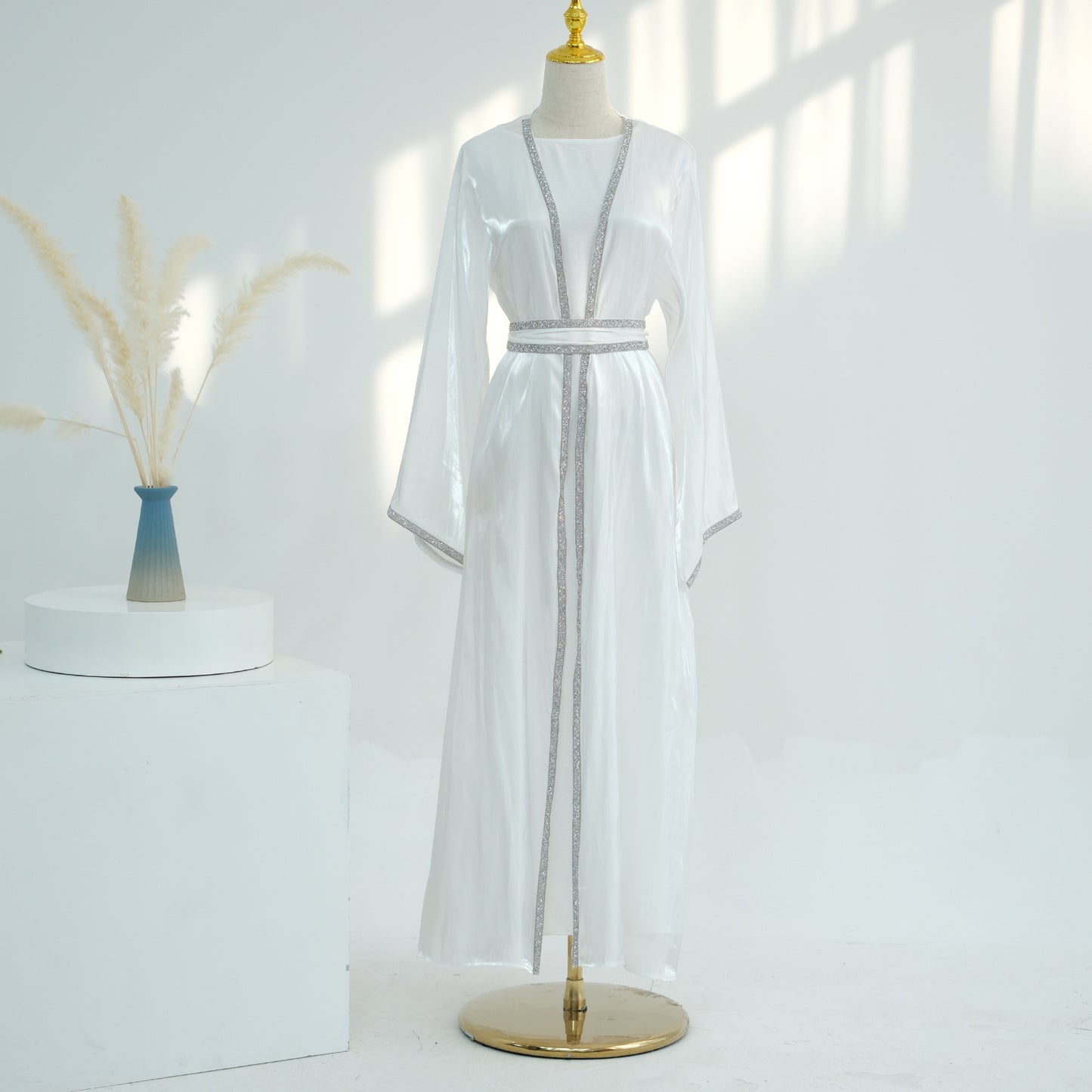 Rhinestone Trim abaya