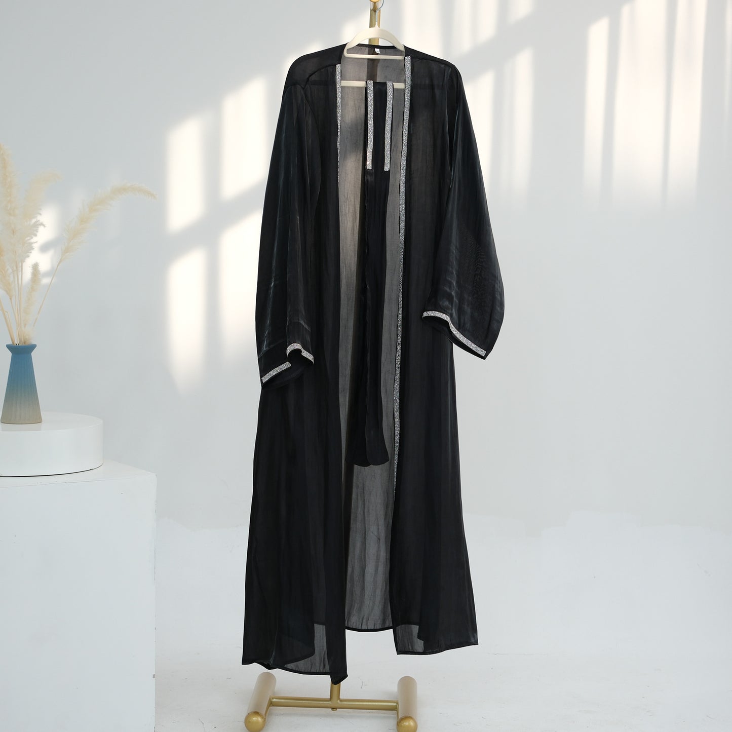 Rhinestone Trim abaya