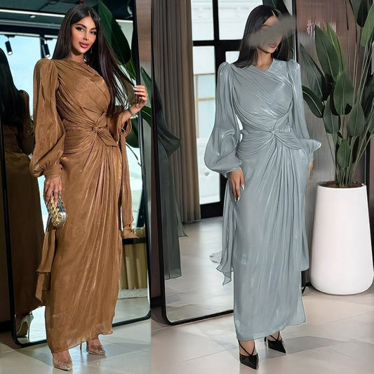 Ruched Satin Dress
