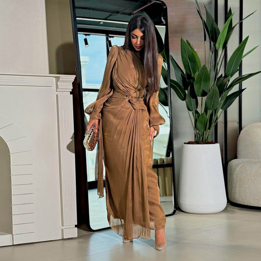 Ruched Satin Dress