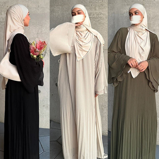 Pullover Robe Chiffon Pleated Dress