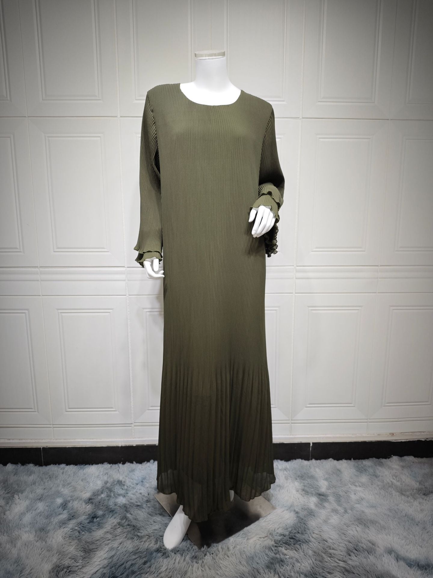 Pullover Robe Chiffon Pleated Dress