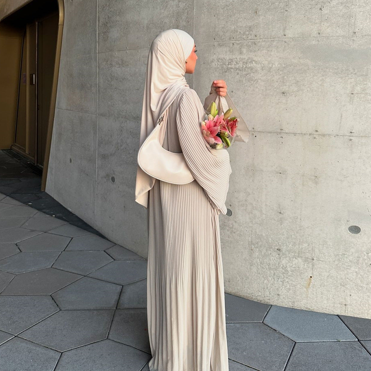 Pullover Robe Chiffon Pleated Dress