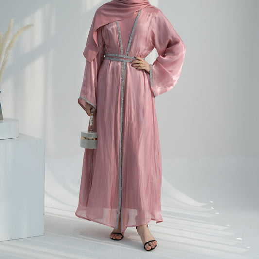 Rhinestone Trim abaya