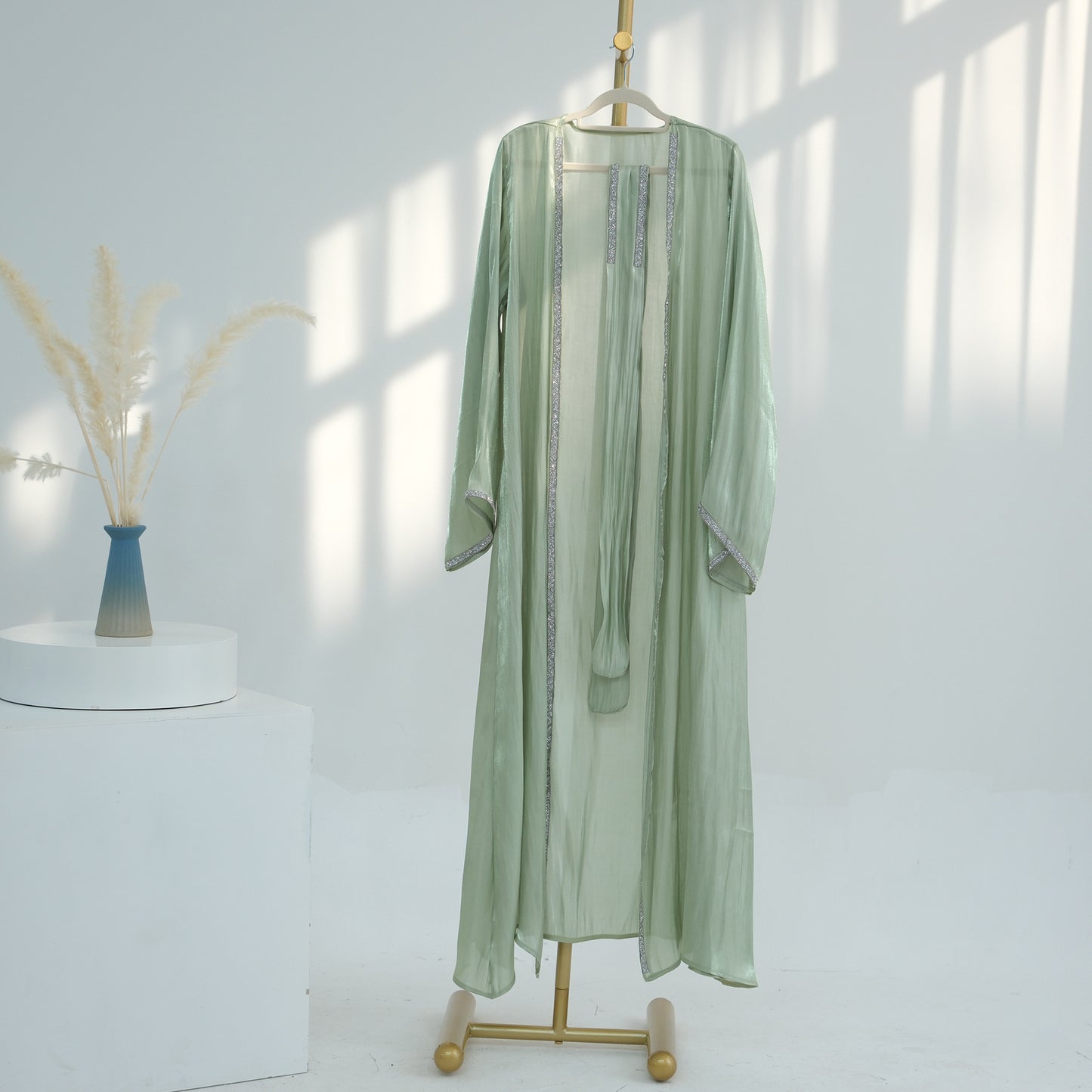 Rhinestone Trim abaya