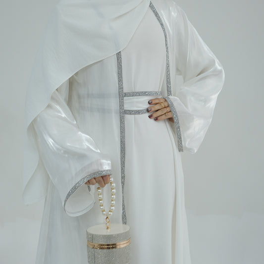 Rhinestone Trim abaya