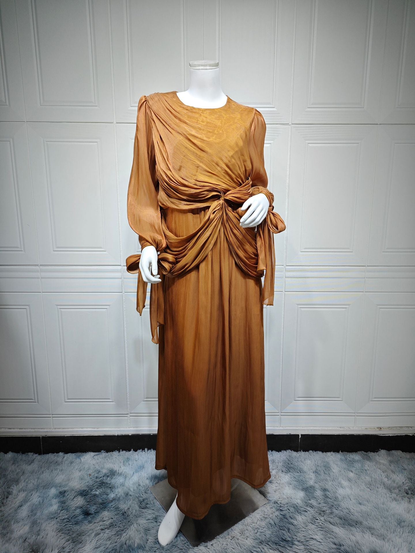 Ruched Satin Dress